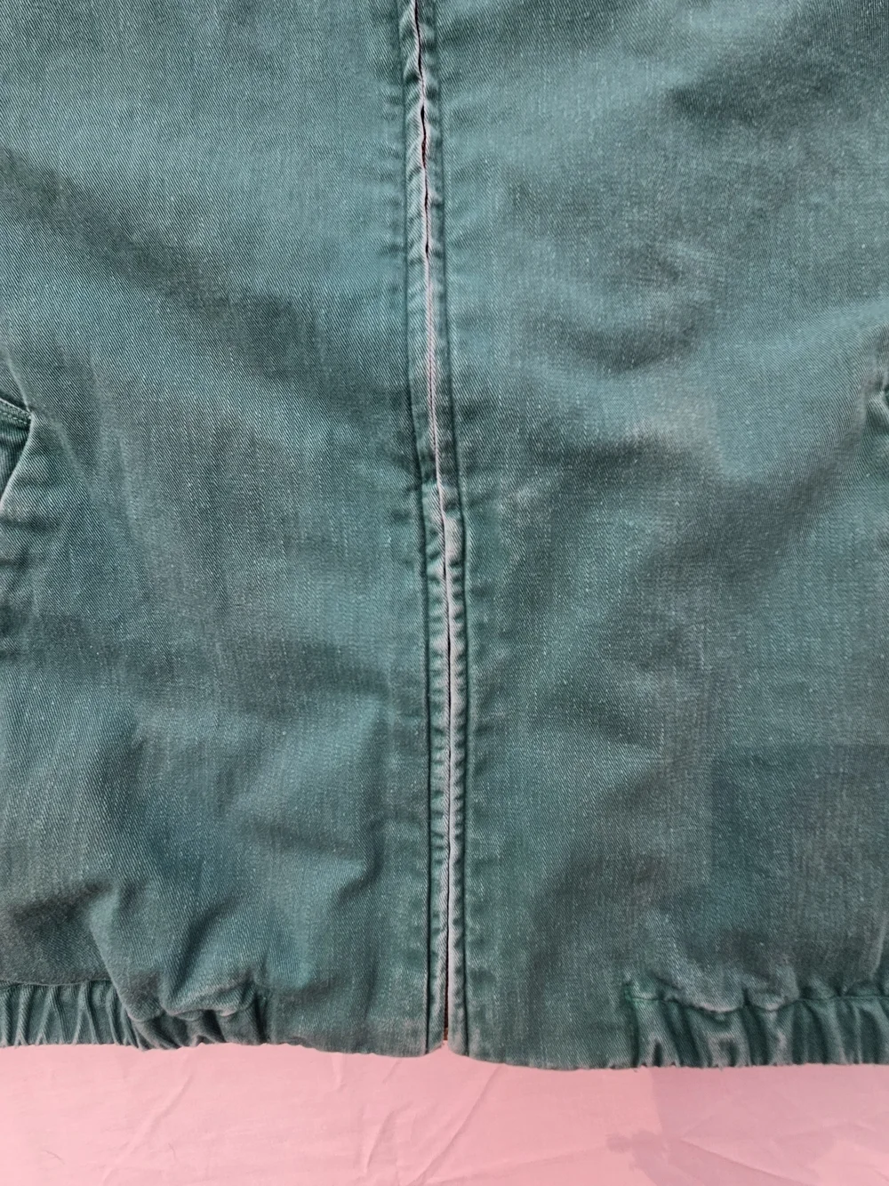 Rare Polo Ralph Lauren Green 100%cotton Zip Jacket XL Flip Collar Made In Canada
